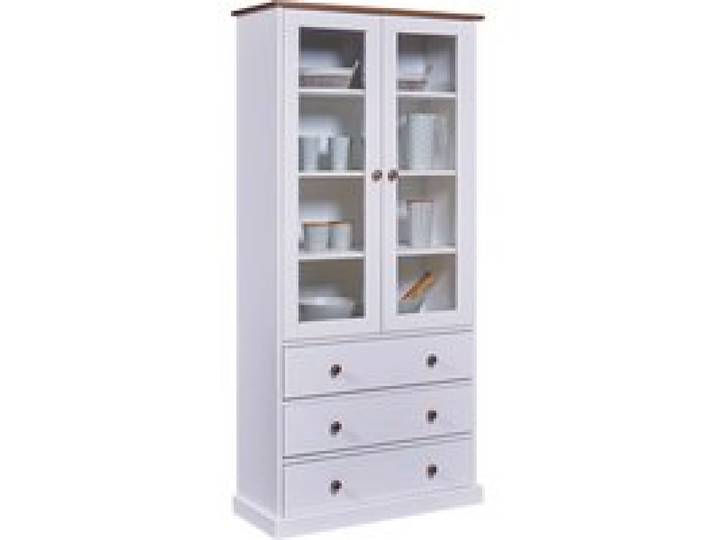 INTER LINK Vitrine buffet Westerland , 90 x 38,40 x 190 cm (blanc, sépia/marron)