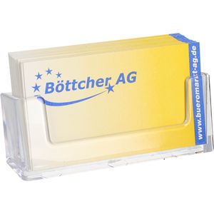 Taymar Visitenkartenhalter WBC93, aus Kunststoff, transparent, zur Wandmontage, 1 Fach für 50 Karten