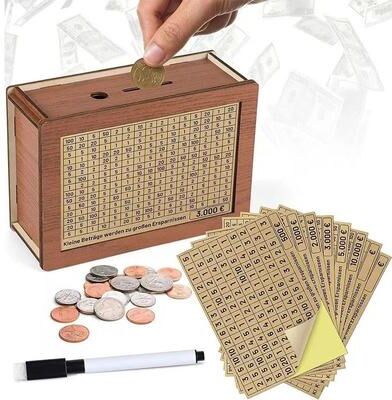 Uplifted Finds Wooden Money Box Reusable Savings Bank For Cash Coins And Bills set