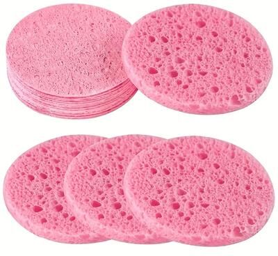 Perfect Picks Market Pack Natural Wood Pulp Compress Face Wash Puff For Soft Cleansing 20 Pcs