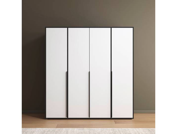 Drehtürenschrank, Holzwerkstoff, Grau/Weiß, 187×194×53 cm, Mit Stauraum, Modern, Rauch
