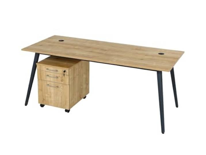 furni24 Schreibtisch, modernes Design, für Jugendzimmer Büro, große Arbeitsfläche (180X80X75cm)