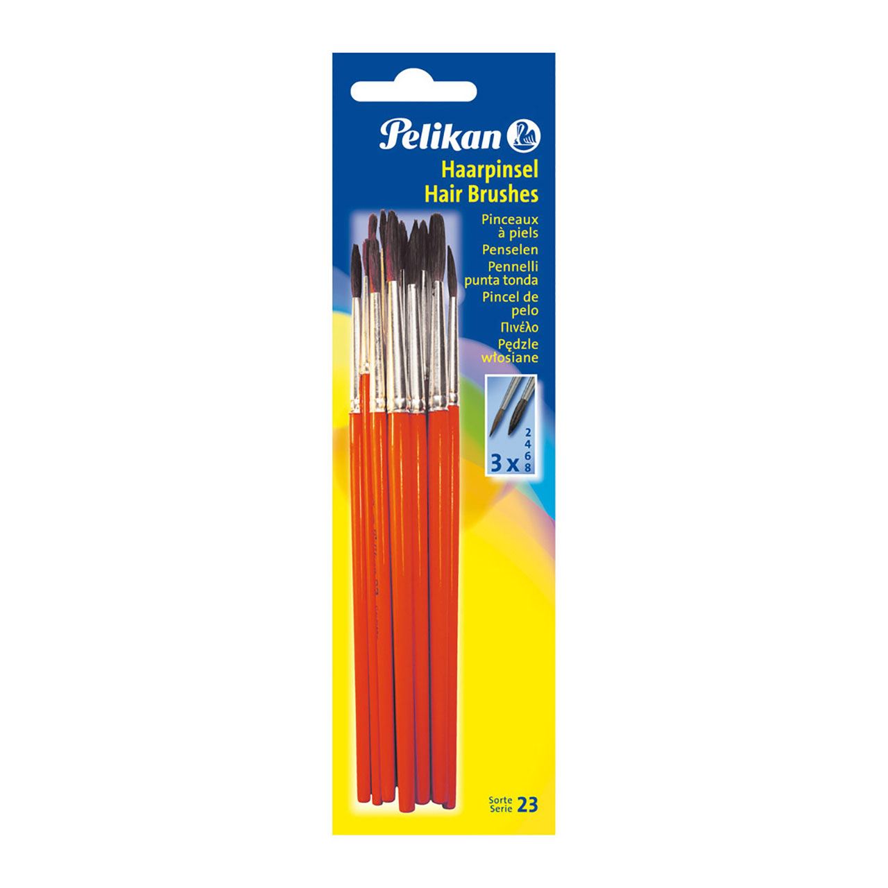 Pelikan Haarpinsel-Set Sorte 23, 12-teilig, sortiert