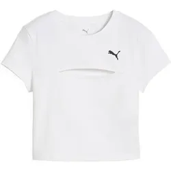 PUMA Damen T-Shirts/Tanks ku.Arm Da WARDROBE ESS Cut-Out Baby Tee, Größe XS in Wei? Wei?