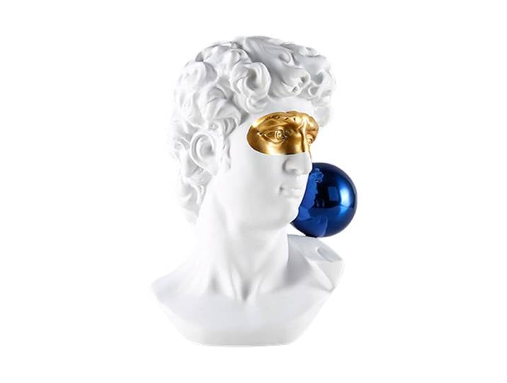 Design Deko-Objekt „David“ Weiss, Gold, Blau Schuller
