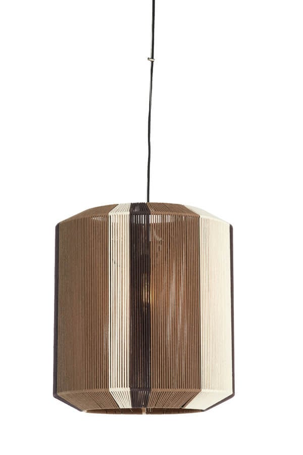 Light & Living Hanglamp Kozana Bruin Textiel Ø 48cm