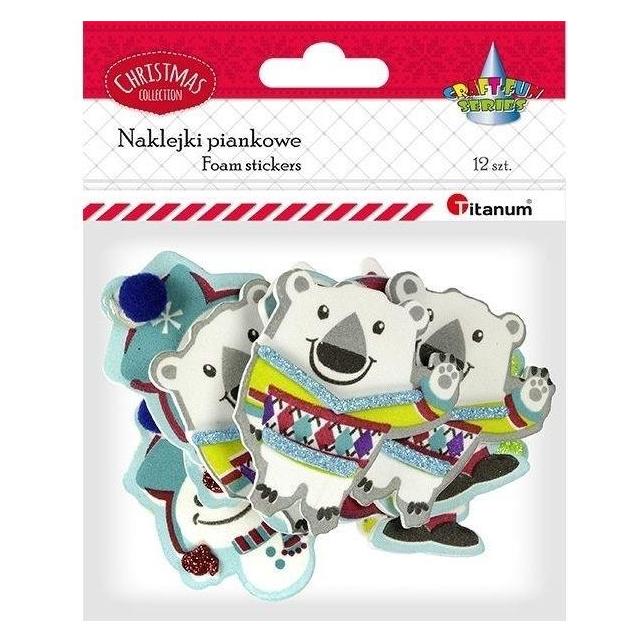 Titanum 3D-Weihnachtsschaumaufkleber 12 Stk (12 Sticker) (49019828)
