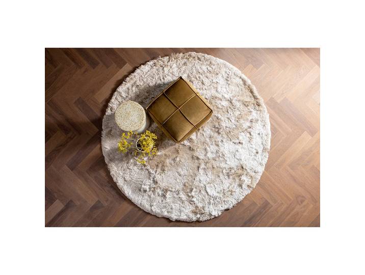 Hochflorteppich Ø 200cm Beige/Nougat