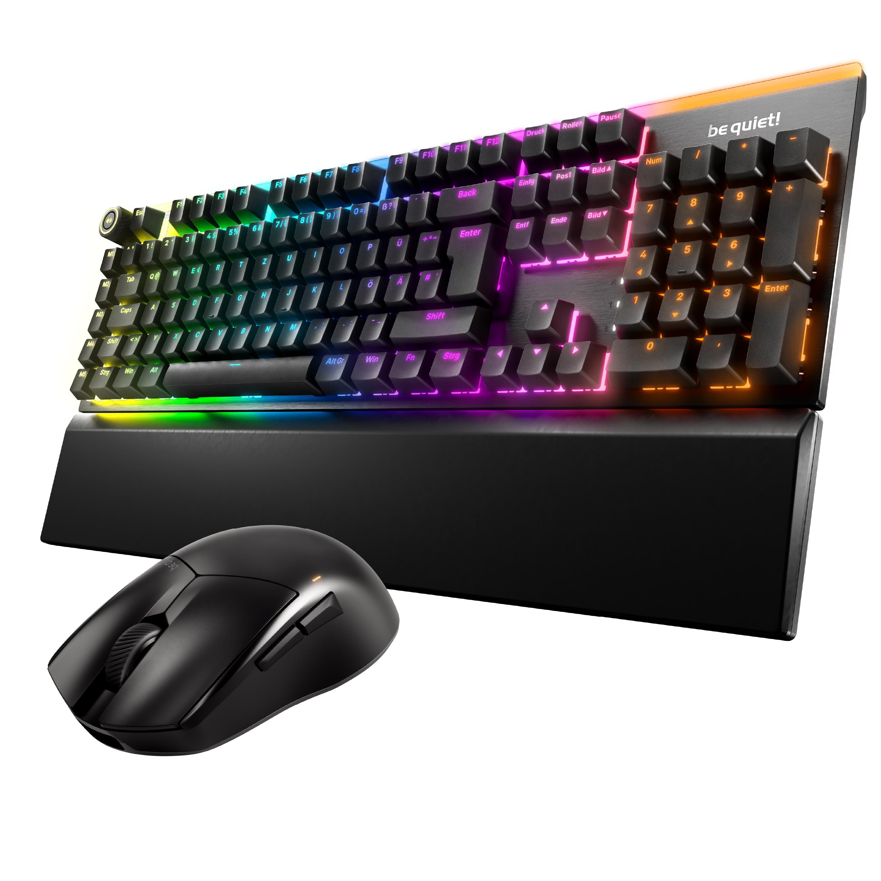 be quiet! LIGHT MOUNT Silent Linear Combo, Maus-Tastaturkombination, kabellos, Gaming, inkl. be quiet! Dark Perk Ergo