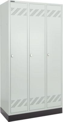 Schäfer Shop Pure Kleiderspind, 3 Abteile, Drehriegelverschluss, lichtgrau/lichtgrau