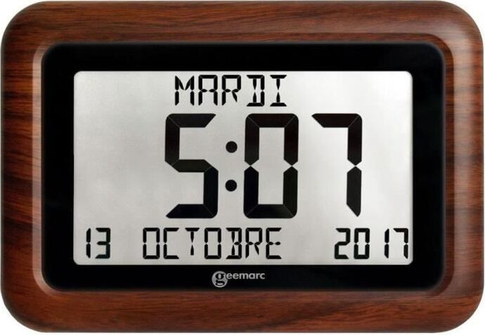 Geemarc VISO10 radio-wekker met kalender in hout