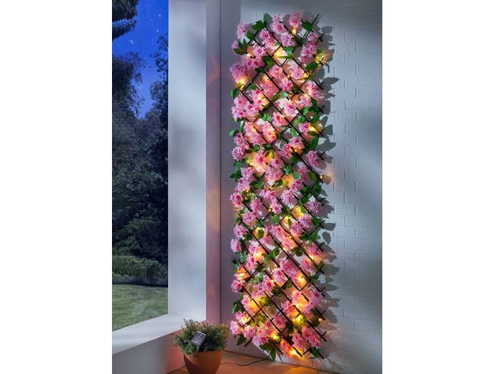 Beleuchtetes Wandgitter, Bunt, Kirschblüten, klein