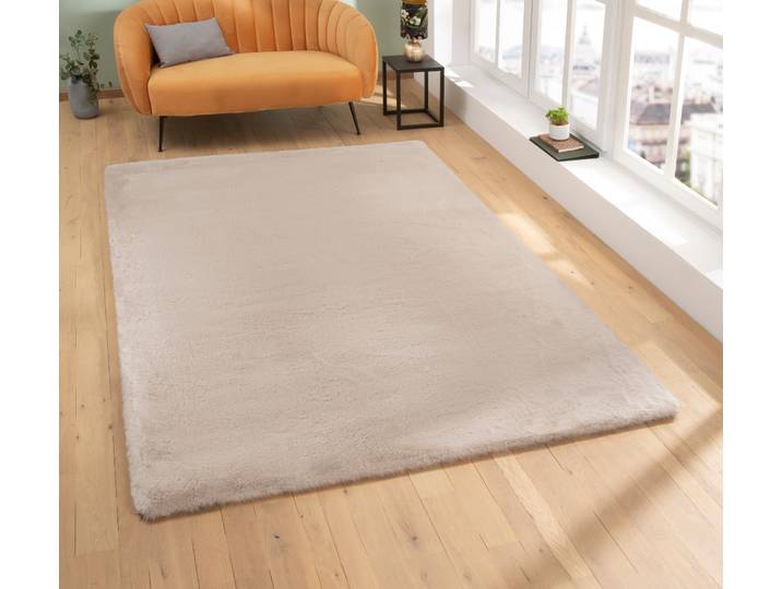 Fellteppich GOODPRODUCT Rabbit, Kunstfell, Kaninchenfell-Haptik, Microfaser Gr. 6, beige, B:200cm H:42mm L:300cm, Kunstfaser, Teppiche, Fellteppich, besonders hoch und flauschig, Wohnzimmer, Schlafzimmer, Kinderzimmer