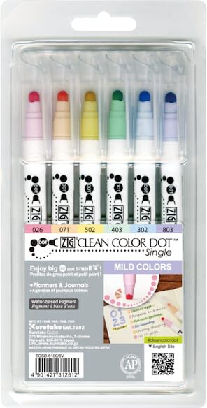 ZIG Clean Color Sinle DOT mild color 6/etui