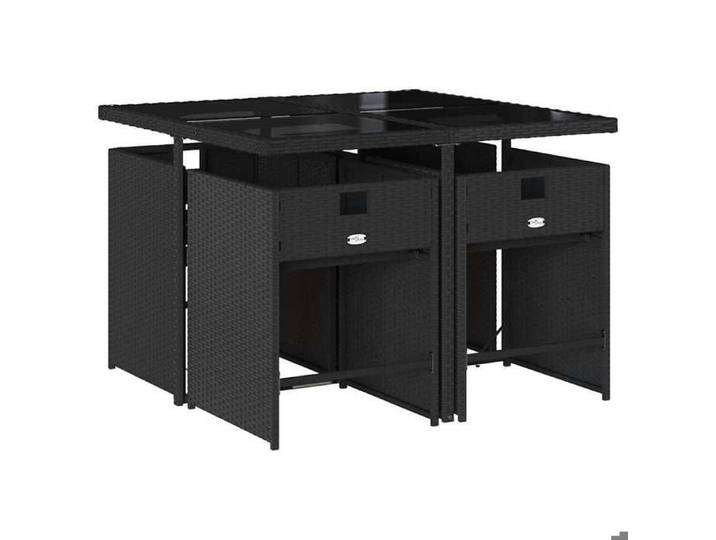 CONFORTHA®Ensemble à manger de jardin coussins 5pcs Noir Résine tressée - Mobilier de jardin (9502)