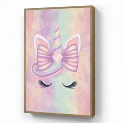 NACHTTISCHLAMPE MIT AKKU Einhorn - Glitzer - Regenbogen - Pastell 60x90 cm