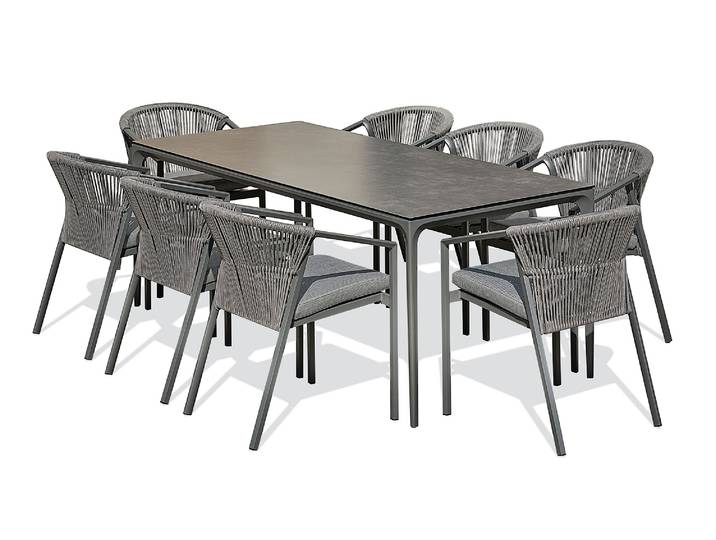 Tigua - Ensemble Repas Jardin En Céramique (8 Places) - Remarquable
