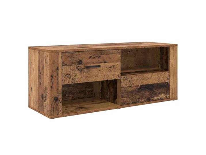 GKHPYURE TV-Schrank aus altem Holz, 100 x 35 x 40 cm Mehrschichtiges Holz, Schublade, Griffe matt, viel Stauraum, Landhausstil