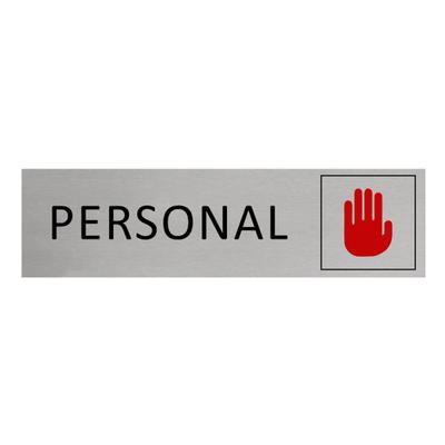 CombiCraft Aluminium Türschild Personal 165x45mm mit 3M-Tape zur Befestigung, einfache Kennzeichnung von Räumen und Bereichen