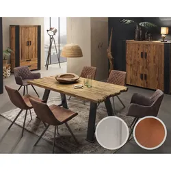 SIT Croco Teak Massivholz Esstisch 220x100 cm / Eisen antikbraun