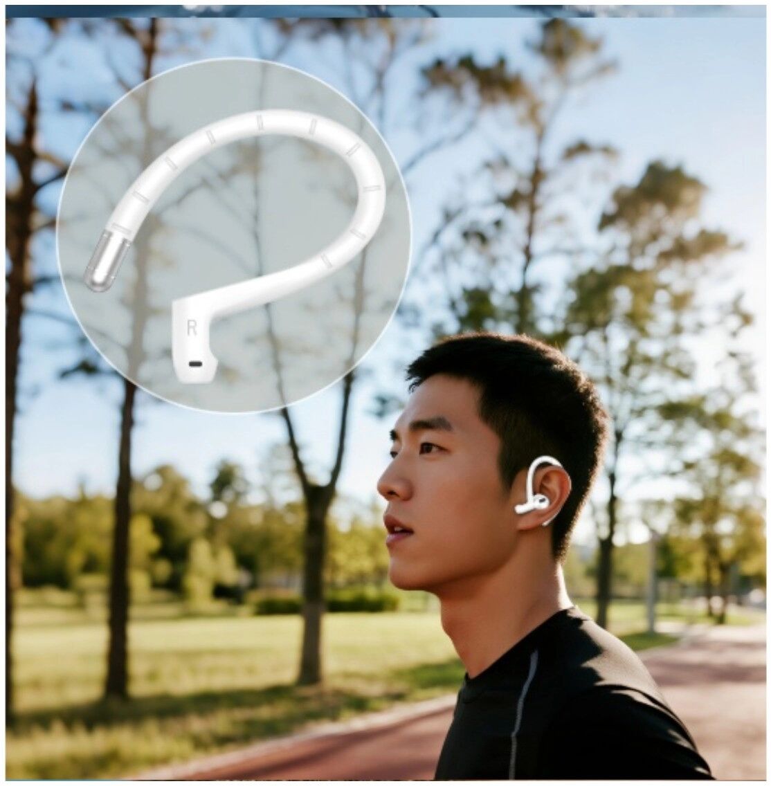 INF Universelle Silikon Anti-Loss Ohrhaken kompatibel mit Apple AirPods Pro 2/Pro/3/1/2/4 — Sicherer weicher Sitz Weiß