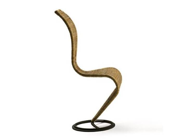 CAPPELLINI chaise S-CHAIR (Osier - Acier revêtu)
