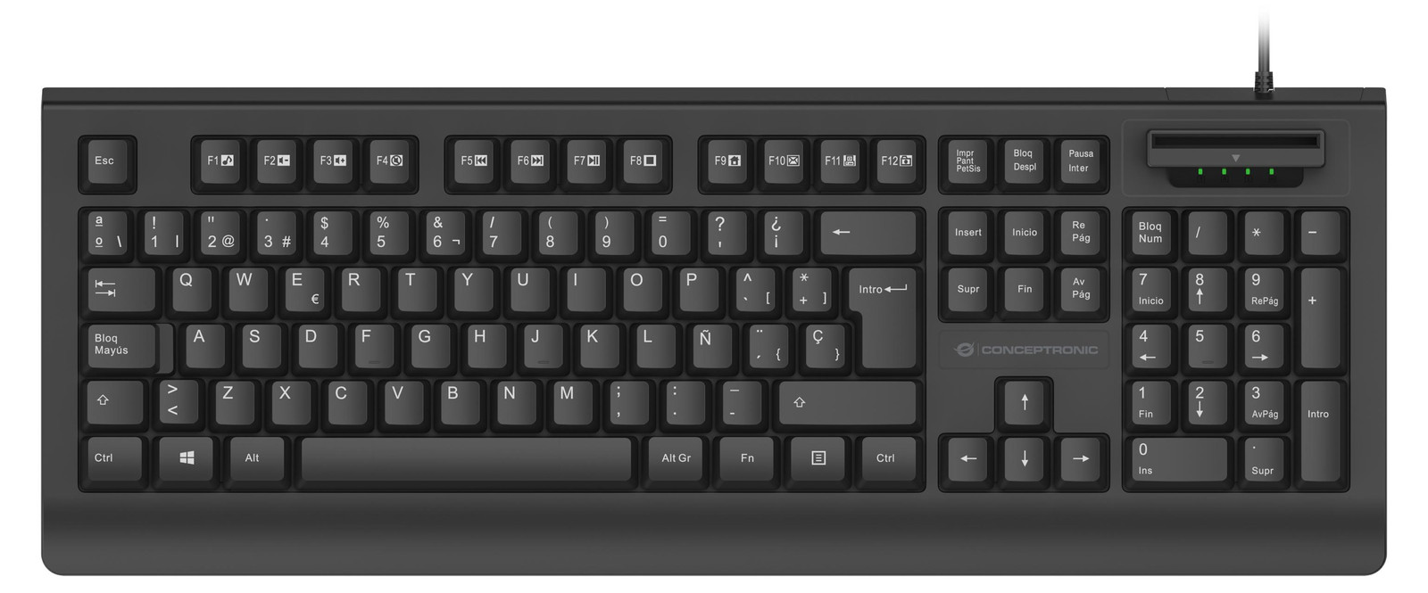 Conceptronic KAYNE01IT USB-toetsenbord met Smart ID-kaartlezer, IT-lay-out