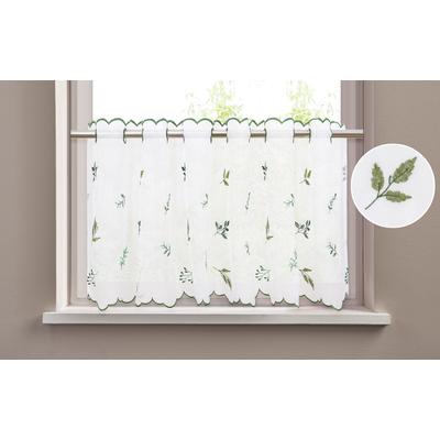 Scheibengardine OTTO HOME "Alphonse" Gr. 1, grün, B:90cm H:30cm, Voile, Polyester, Gardinen, Bestickt, floral, gemustert, schöne Haptik