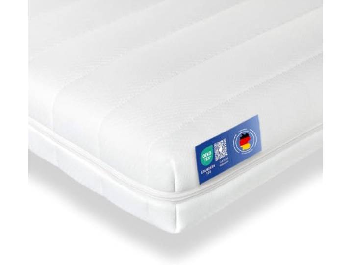 Träumegut24 Kaltschaum Matratzentopper 180x200cm, 8cm hoch, H2 Ergonomisch, Bezug abnehmbar & waschbar, Hypoallergen & Antibakteriell, OEKO-TEX Standard 100