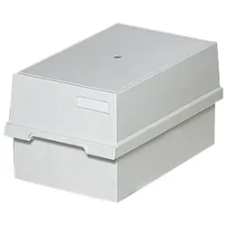 Exacompta 51540D Karteikasten Karteikassette DIN A4 quer - mit Deckel und 2 Trennplatten für bis zu 1200 Karteikarten lichtgrau