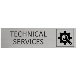CombiCraft Aluminium Türschild Technical Services 165x45mm mit 3M-Tape zur Befestigung, einfache Kennzeichnung von Räumen und Bereichen