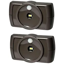 Mr. Beams Batterie-LED-Möbelleuchte "MB862" Braun mit Bewegungsmelder 2er Pack