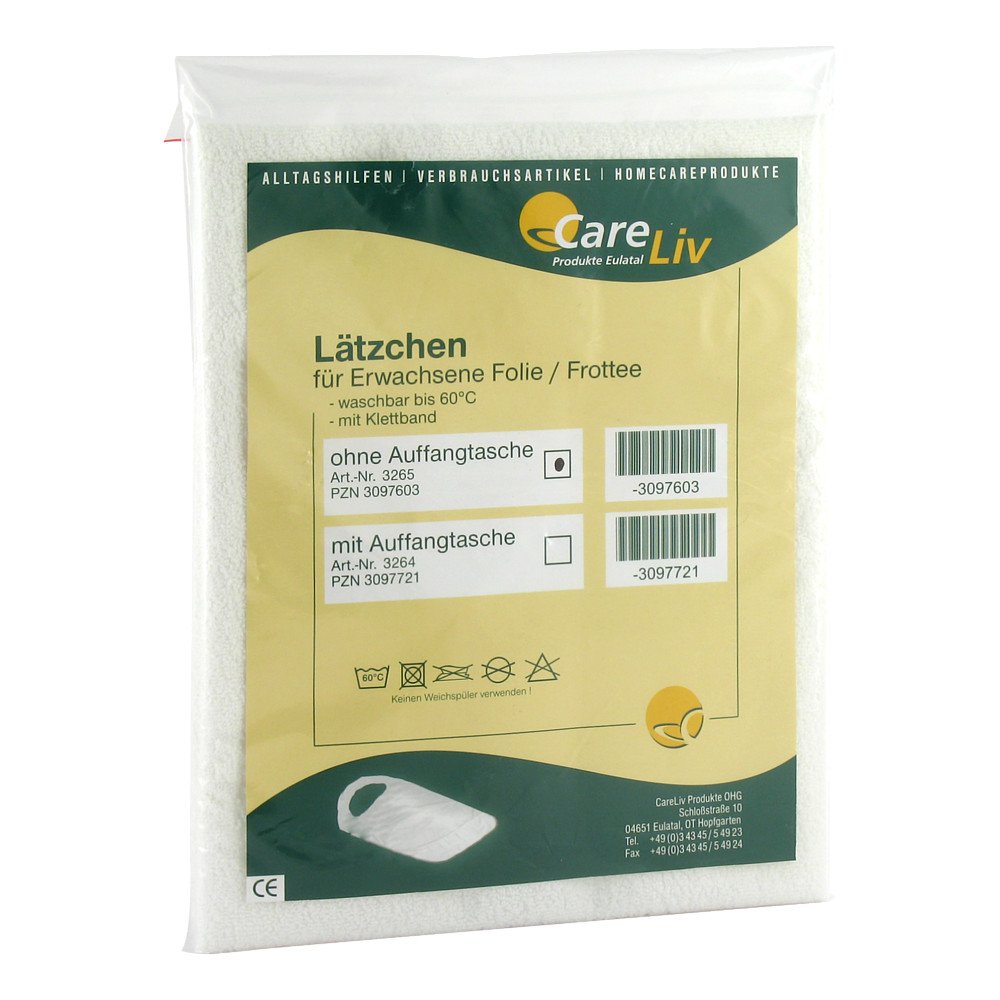 Careliv Produkte OHG Lätzchen Erwachsenen folie/frottee weiss mit Klettband 03097603