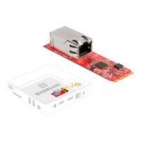 Konverter M.2 Key B+M Stecker zu 1 x RJ45 2,5 Gigabit LAN Port horizontal, LAN-Adapter