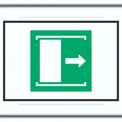 HB-Druck Schiebetür öffnet nach rechts Symbol A6 (105x148mm) Schild