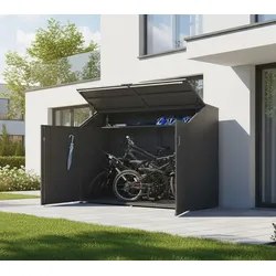 Westmann Linea | Metall Fahrradgarage abschließbar | 4 Fahrräder | Anthrazit - Anthrazit