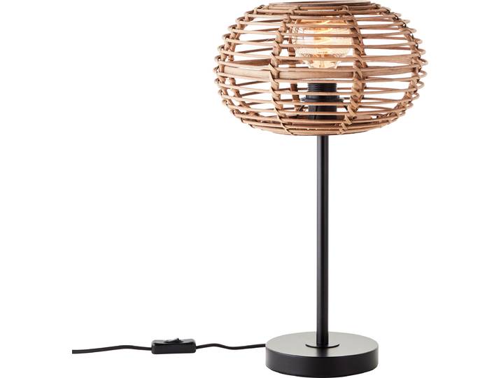 BRILLIANT Woodball Lampe de table 1flg noir mat/bambou