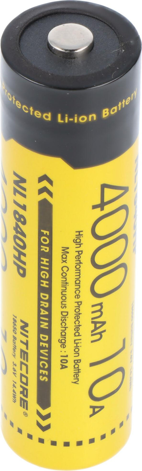 Nitecore NL1840HP 18650 lithium-ion batterij met beveiligingscircuit, 4000mAh