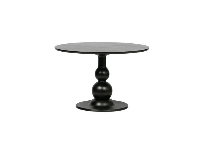 Massiver, runder Design Esstisch „Blake“ Ø 120 cm Mangoholz Schwarz De Eekhoorn