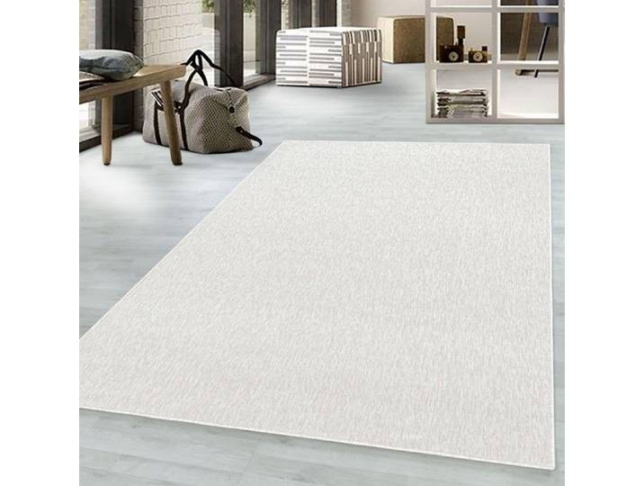 Ayyildiz Tapis modernes design Crème 160 cm rond poils courts Couleur unique pour Salon dos en Feutre