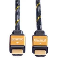 Roline HDMI (Typ A) — HDMI (Typ A) (10 m), Videokabel, Schwarz, Gold