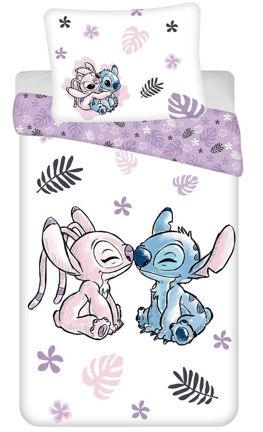 Lilo en Stitch dekbedovertrek Stitch & Angel 140 x 200 cm - Katoen