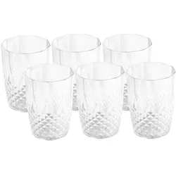 Edco Wasserglas 400ml Kristalleffekt wiederverwendbar, Trinkgläser, Transparent