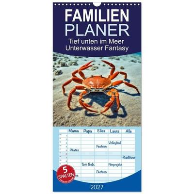 Familienplaner 2027 - Tief unten im Meer Unterwasser Fantasy mit 5 Spalten (Wandkalender, 21 x 45 cm) CALVENDO
