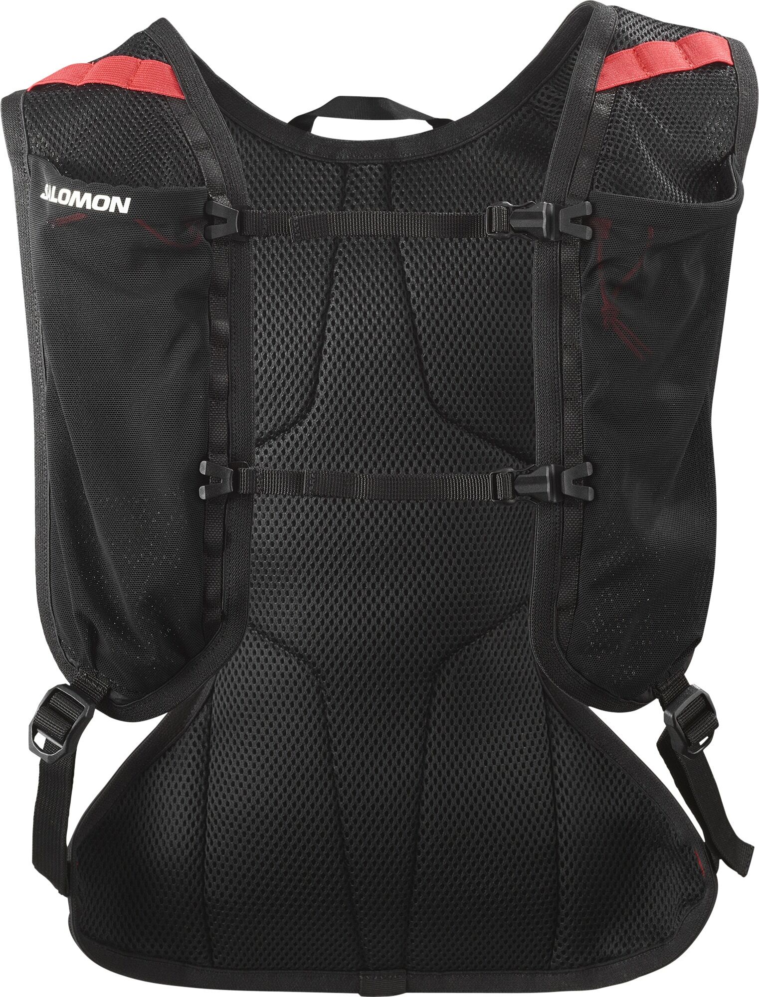 Trinkrucksack SALOMON "CROSS 4", schwarz-weiß (schwarz, weiß, high risk rot), Rucksäcke, Obermaterial: 100% Polyamid, Trinkrucksack
