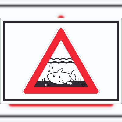 HB-Druck Achtung Laichzeit Laichschonbezirk Symbol Aufkleber A8 (52x74mm)