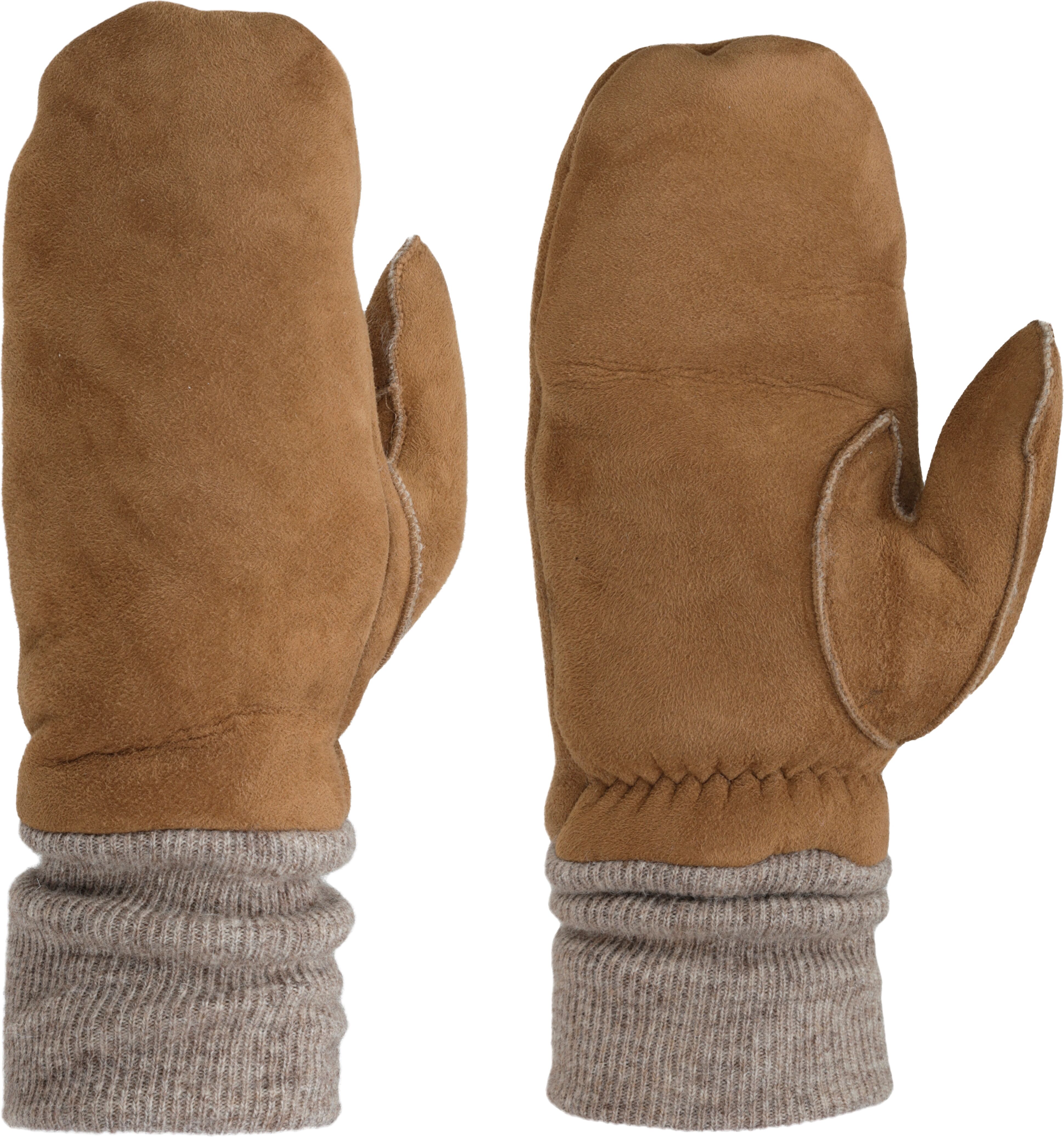 Lederhandschuhe PEARLWOOD "CROWE", Herren, Gr. 10, braun (tobacco), Materialmix, unifarben, Handschuhe Lederhandschuhe, Fausthandschuh, Strickbündchen, warm gefüttert tobacco 10