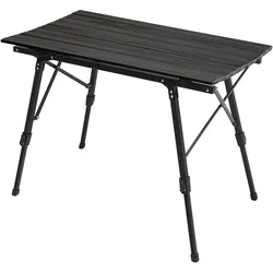 JAWINIO Gartentisch klappbar Falttisch höhenverstellbar Aluminium Schwarz