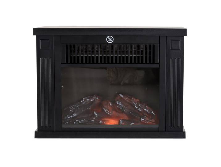 Homcom Elektrokamin Kaminofen 600/1200W Elektrischer Kamin Standkamin Flammeneffekt, Schwarz, Metall, 17x25x34 cm, Elektrogeräte, Heizgeräte, Elektrokamine