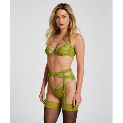 Strapsgürtel HUNKEMÖLLER "Suspender Zara", Damen, Gr. M, grün, 83% Polyamid, 17% Elasthan, Strumpfhalter
